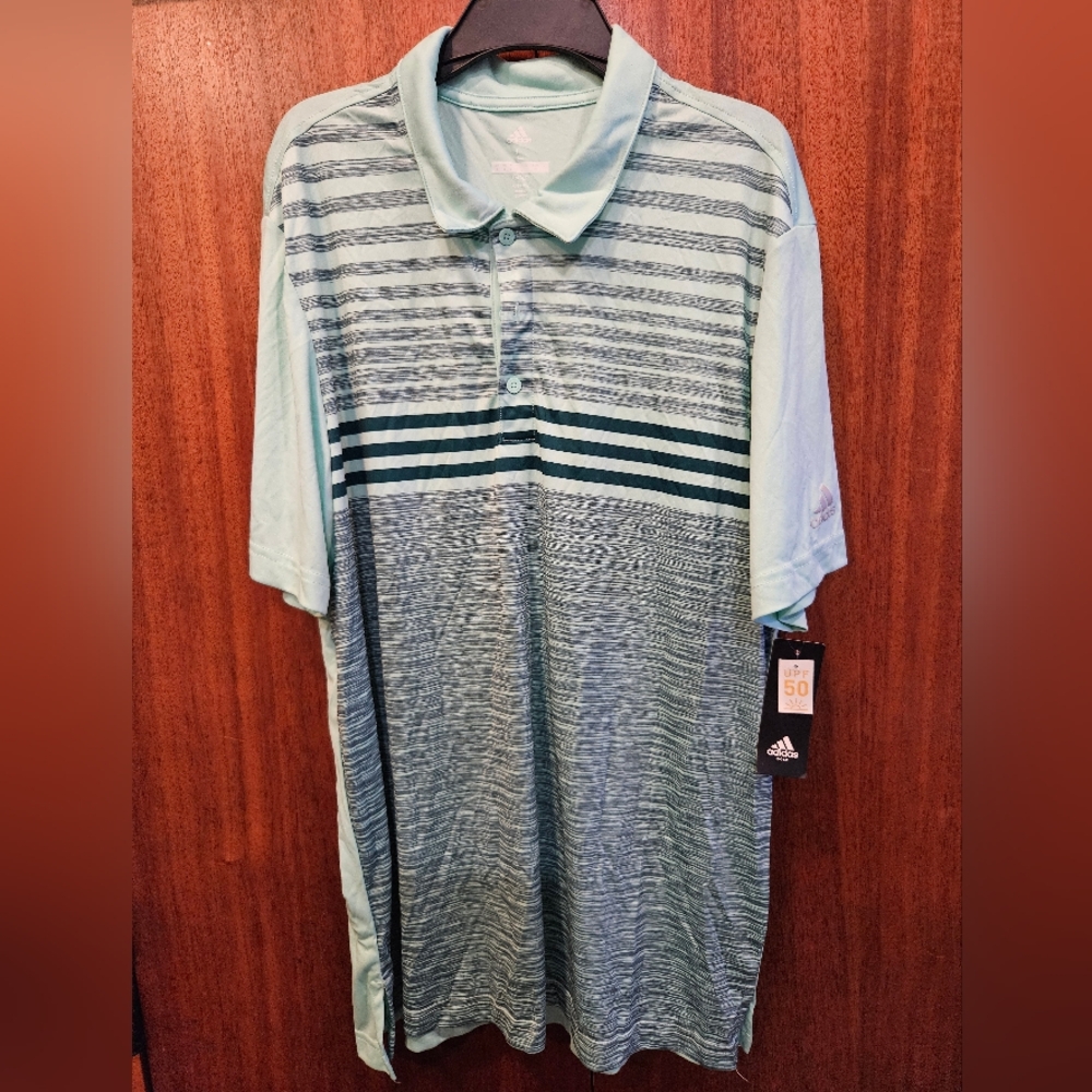 Adidas Golf Polo Shirt Blue Men's Size LARGE